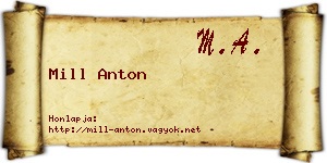 Mill Anton névjegykártya